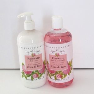 Crabtree & Evelyn Rosewater Body Lotion and Bath & Shower Gel - NEW
